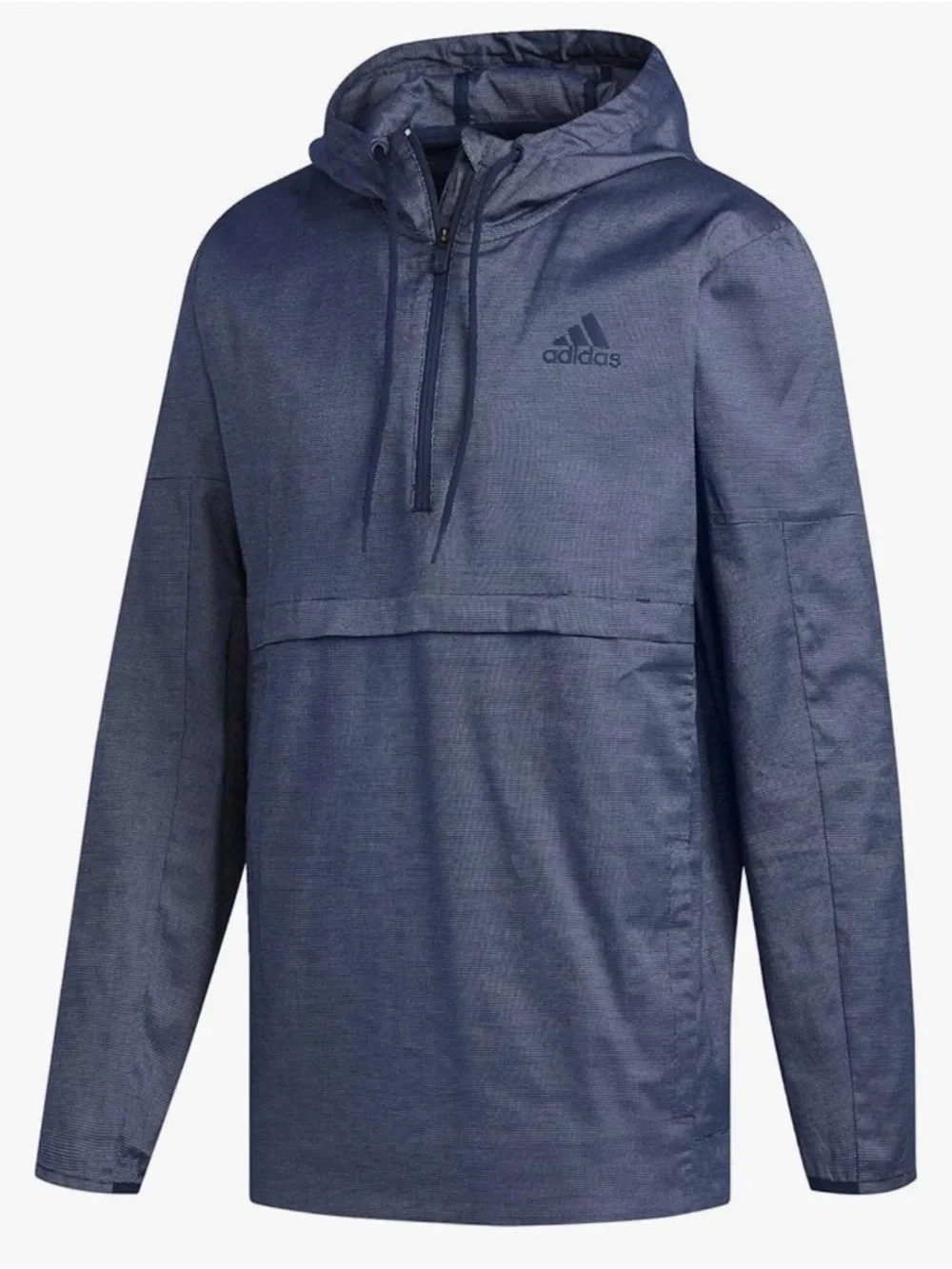 ADIDAS Men’s Essentials Anorak Blue 1/4 Zip Pullover Hooded Jacket size: Small - Picture 1 of 8